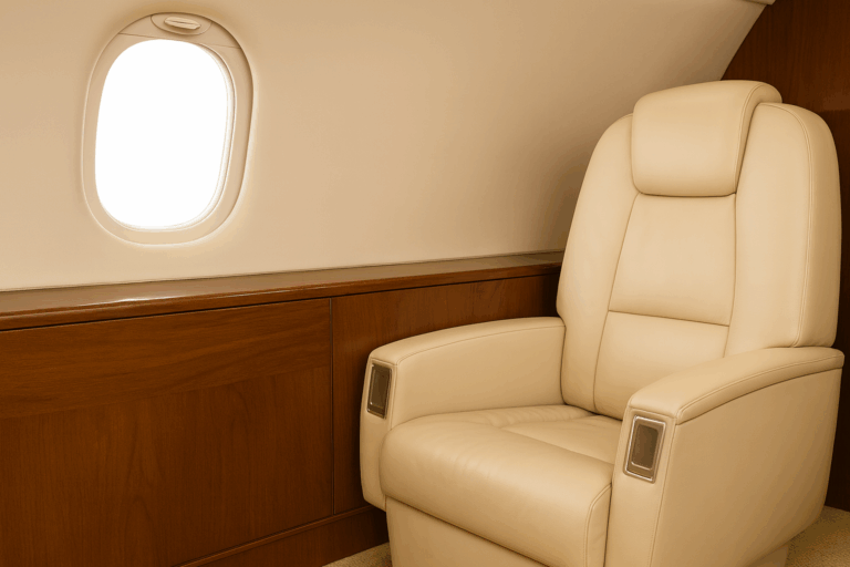 Manutenção aeronáutica que renova painéis executivos